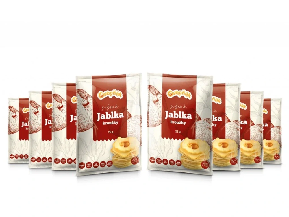 8x balení jablečných kroužků - Ovocňák