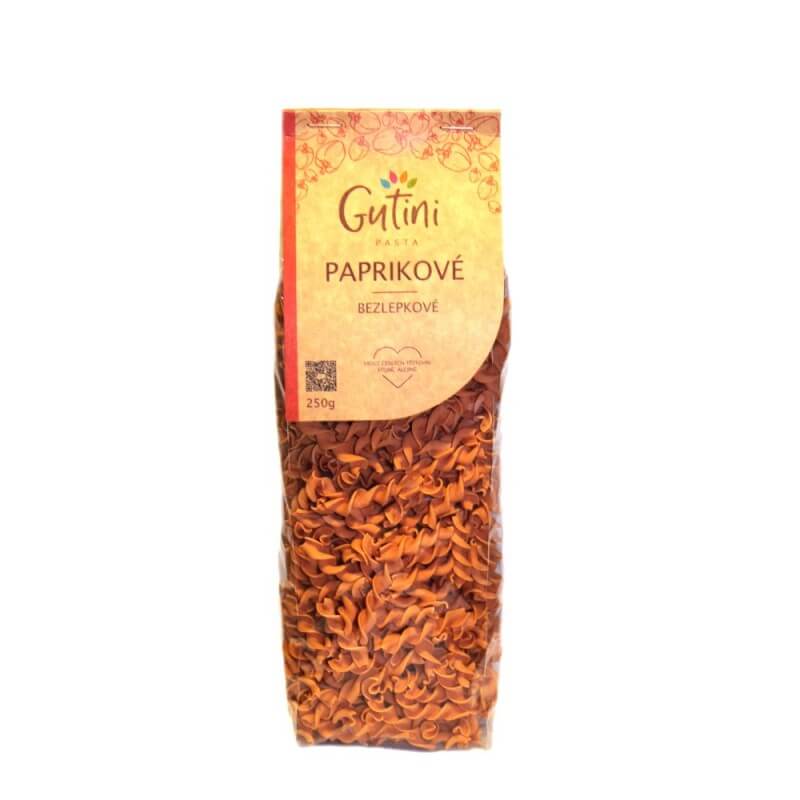 Gutini bezlepkové těstoviny paprikové 250g