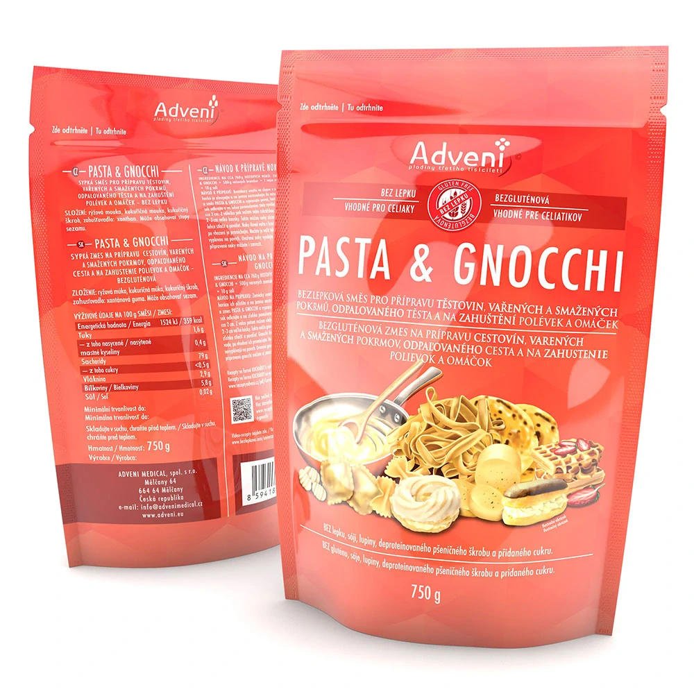 Bezlepková směs pro přípravu těstovin, vařených a smažených pokrmů, odpalovaného těsta a na zahuštění polévek a omáček PASTA & GNOCCHI 5 kg