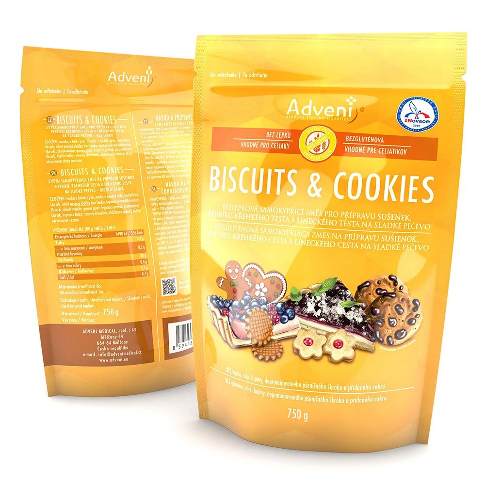 Bezlepková samokypřící směs pro přípravu sušenek, perníku, křehkého těsta a lineckého těsta BISCUITS & COOKIES 5 kg