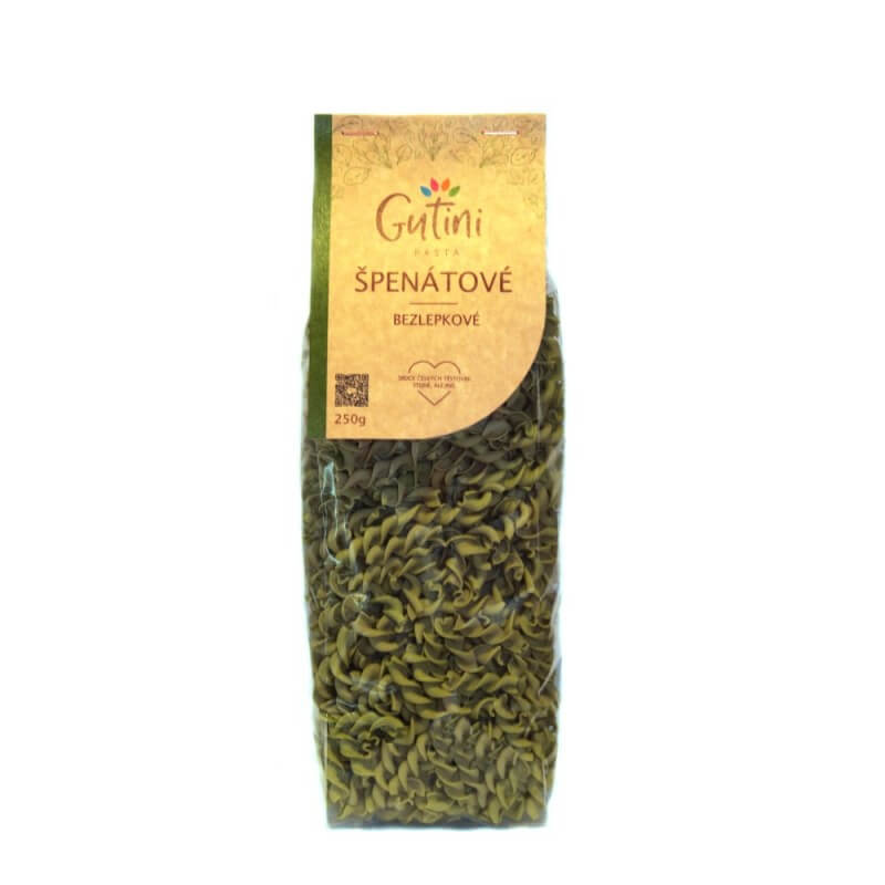 Gutini bezlepkové těstoviny špenátové 250g