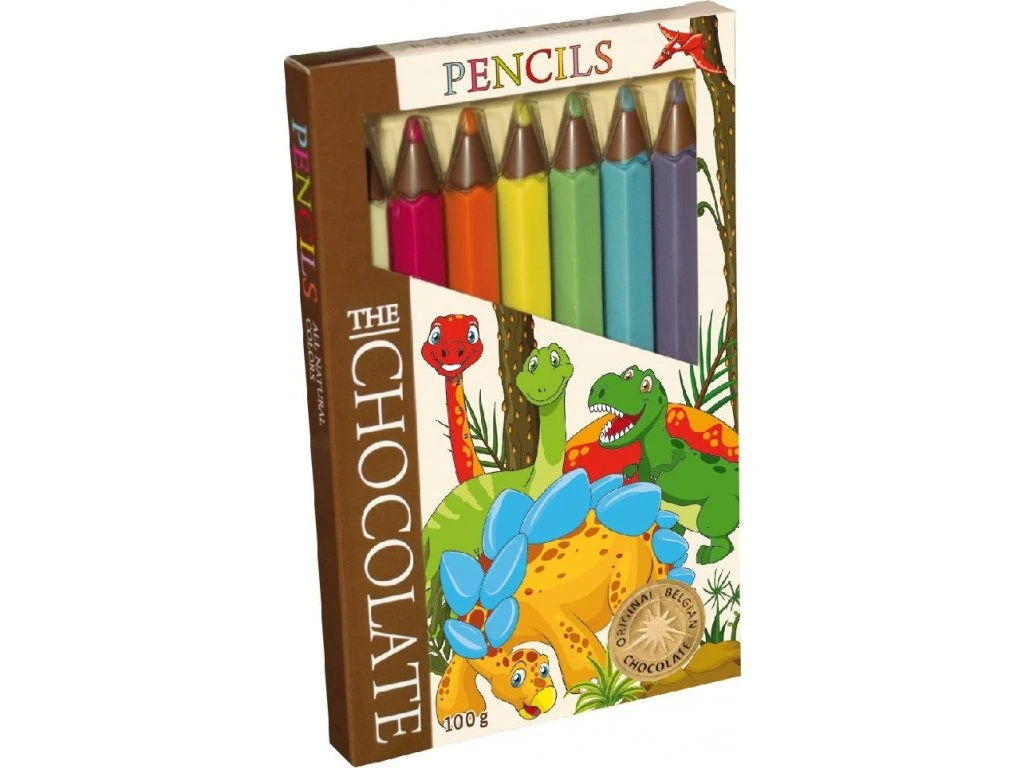 Severka Chocolate Pencils Čokoládové pastelky Dinosauři 100g