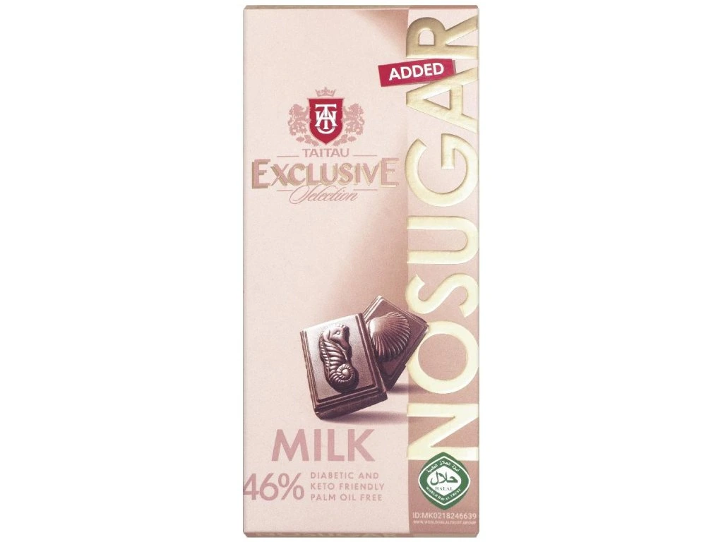 TaiTau Exclusive Mléčná čokoláda bez cukru se sladidlem erythritol 100g