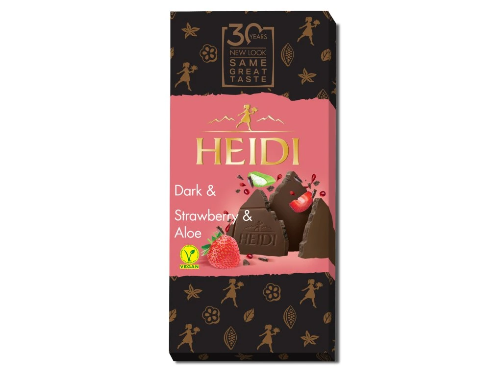 Heidi Dark Strawberry Aloe Vera Hořká čokoláda s jahodami a aloe vera 80g