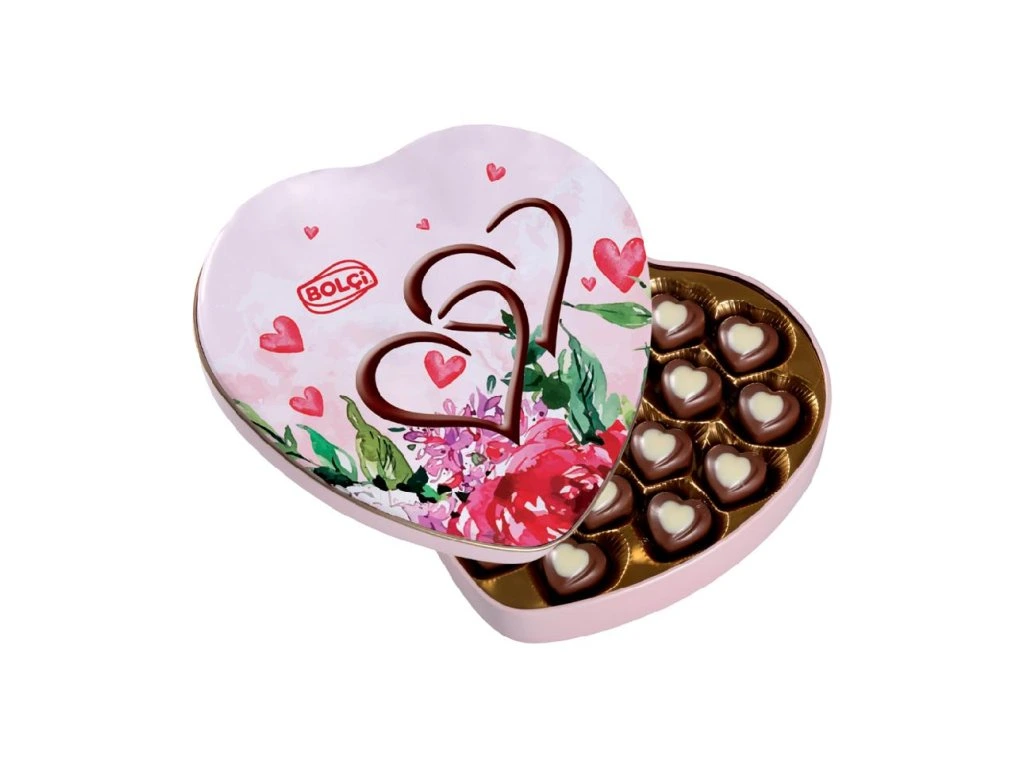Bolci Plechové srdíčko s pralinkami 240g