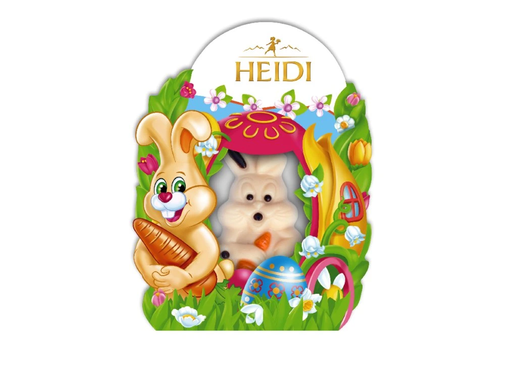 Heidi Mini Bunny Zajíček s pralinkovou náplní dekorovaný bílou čokoládou 20g