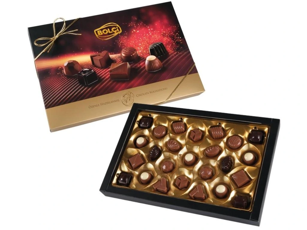 Bolci Čokoládové pralinky v dárkovém balení se zlatou mašličkou 250g