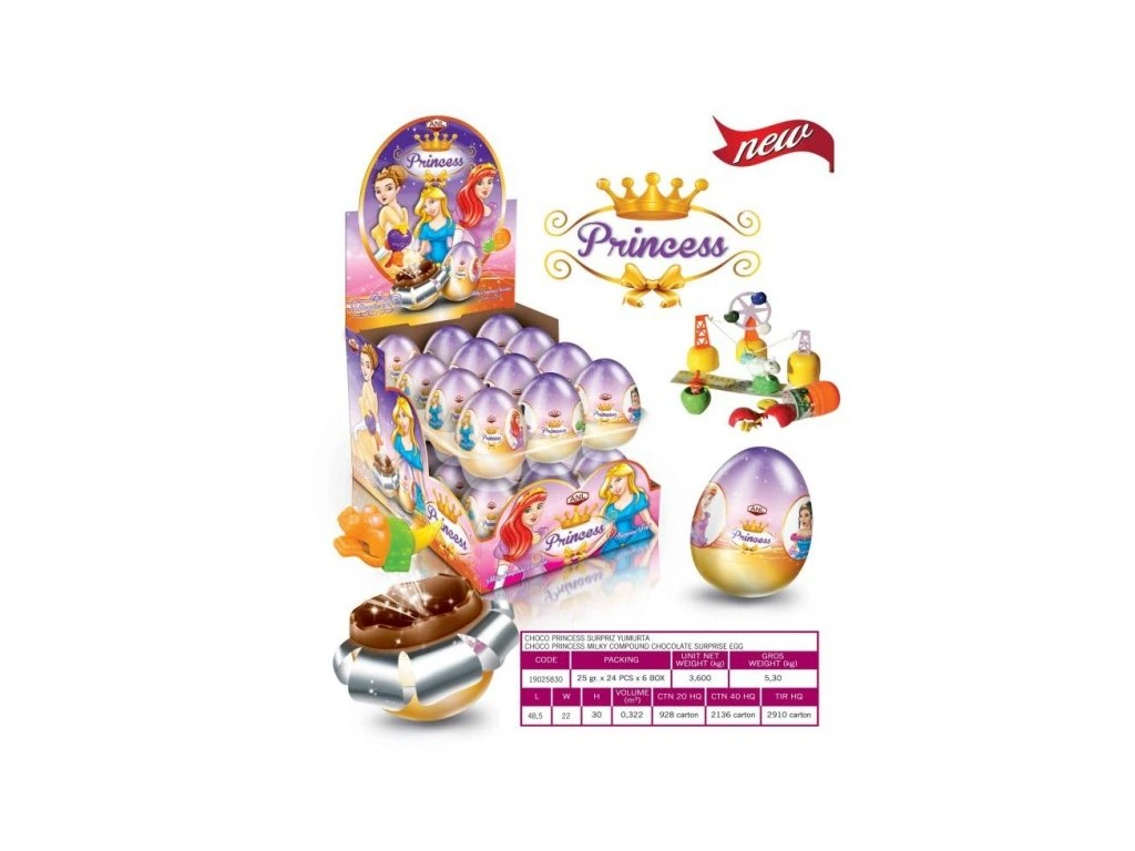 Čokoládové vajíčko Princess s překvapením 25g