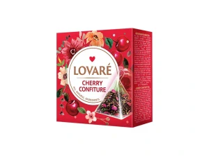 Lovaré Černý a zelený čaj Cherry Confiture 15 pyramidek