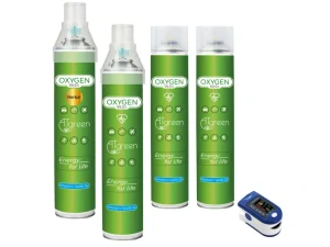 Startovací balíček inhalační kyslík O2 4 ks + pulzní oxymetr
