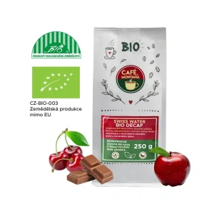 Swiss Water Bio Decaf bezkofeinová zrnková bio káva 500g